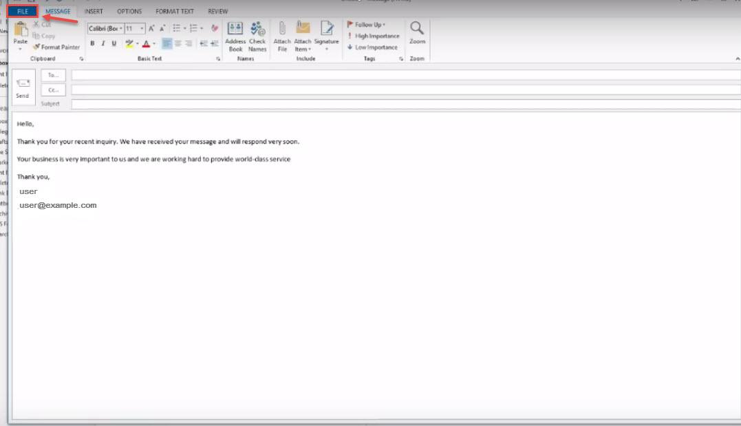 Help How To Create Template In Outlook 2013