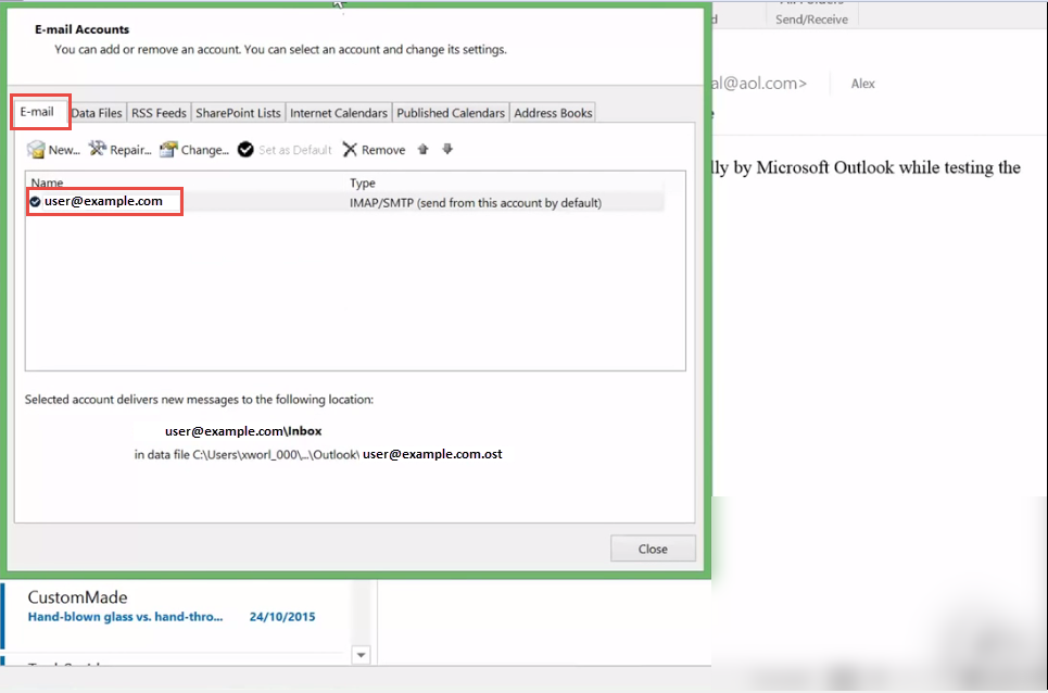 how to add email account in outlook 2016