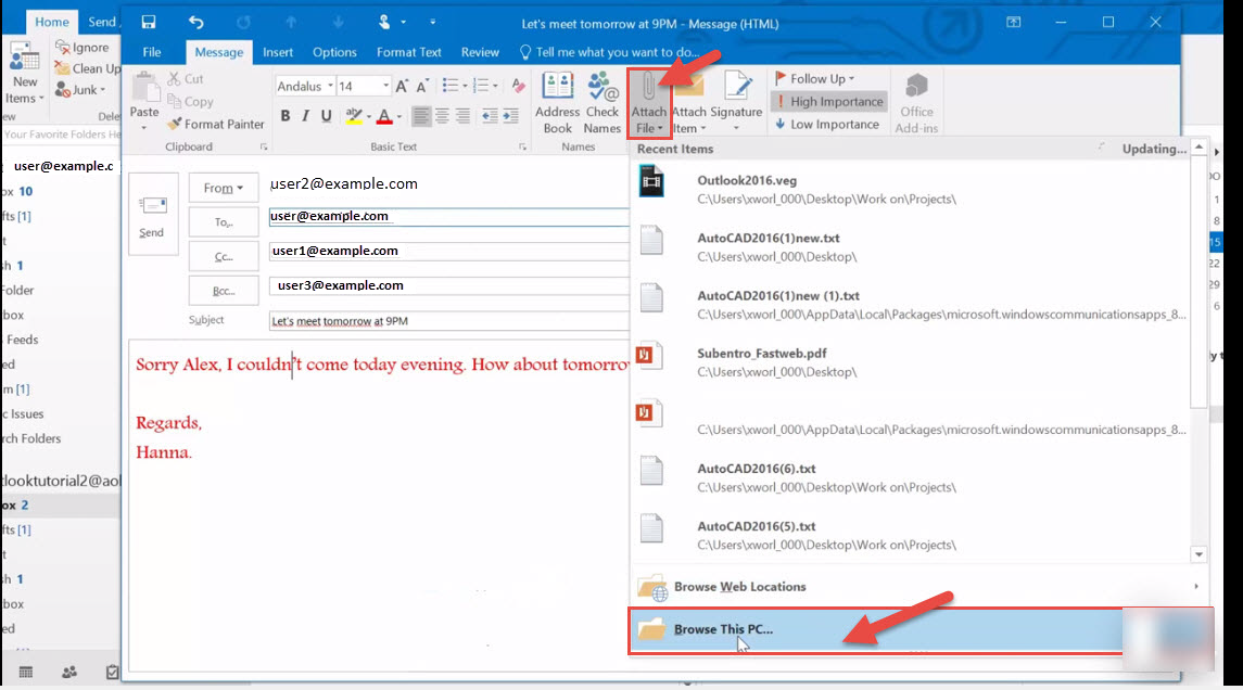 How To Attach Word Document In Outlook Email