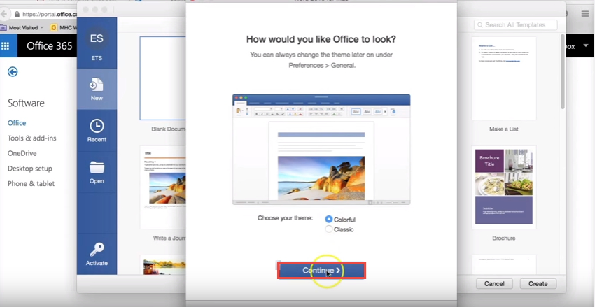 download and install office using office 365 for business on a mac