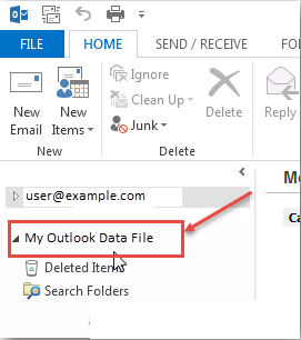 outlook 2013 8 pst files folder