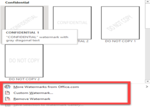 Embedding Watermark Office 365 Word
