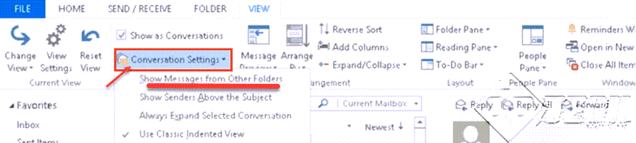 Manage Conversation View - Microsoft Outlook 2019