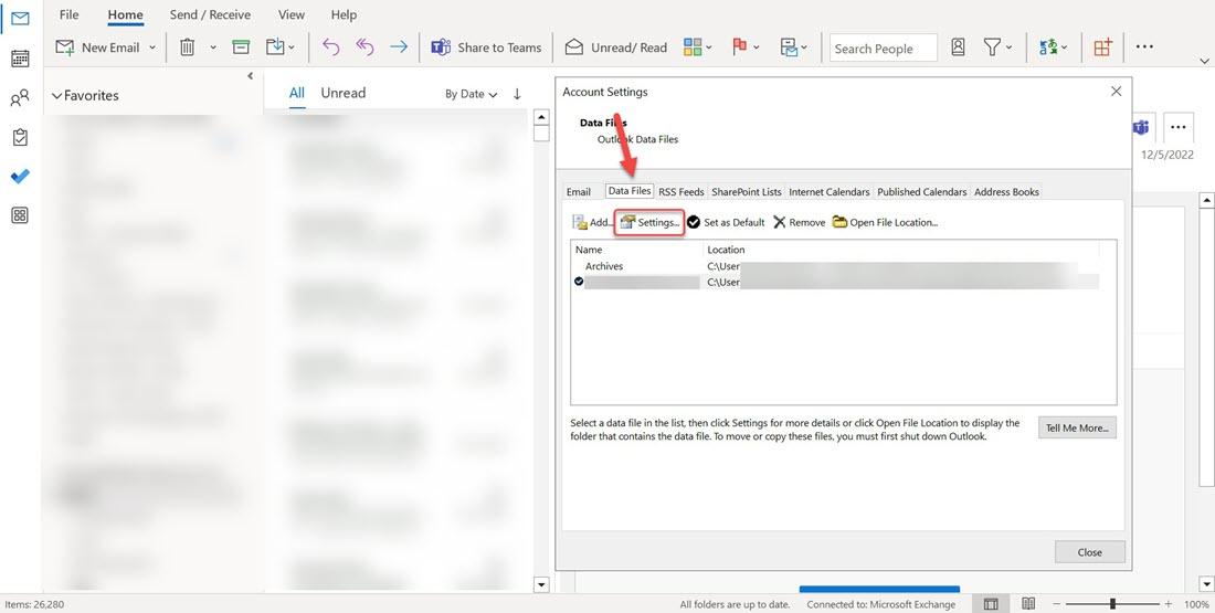 Compact .PST file in Microsoft Outlook 2019 Desktop App