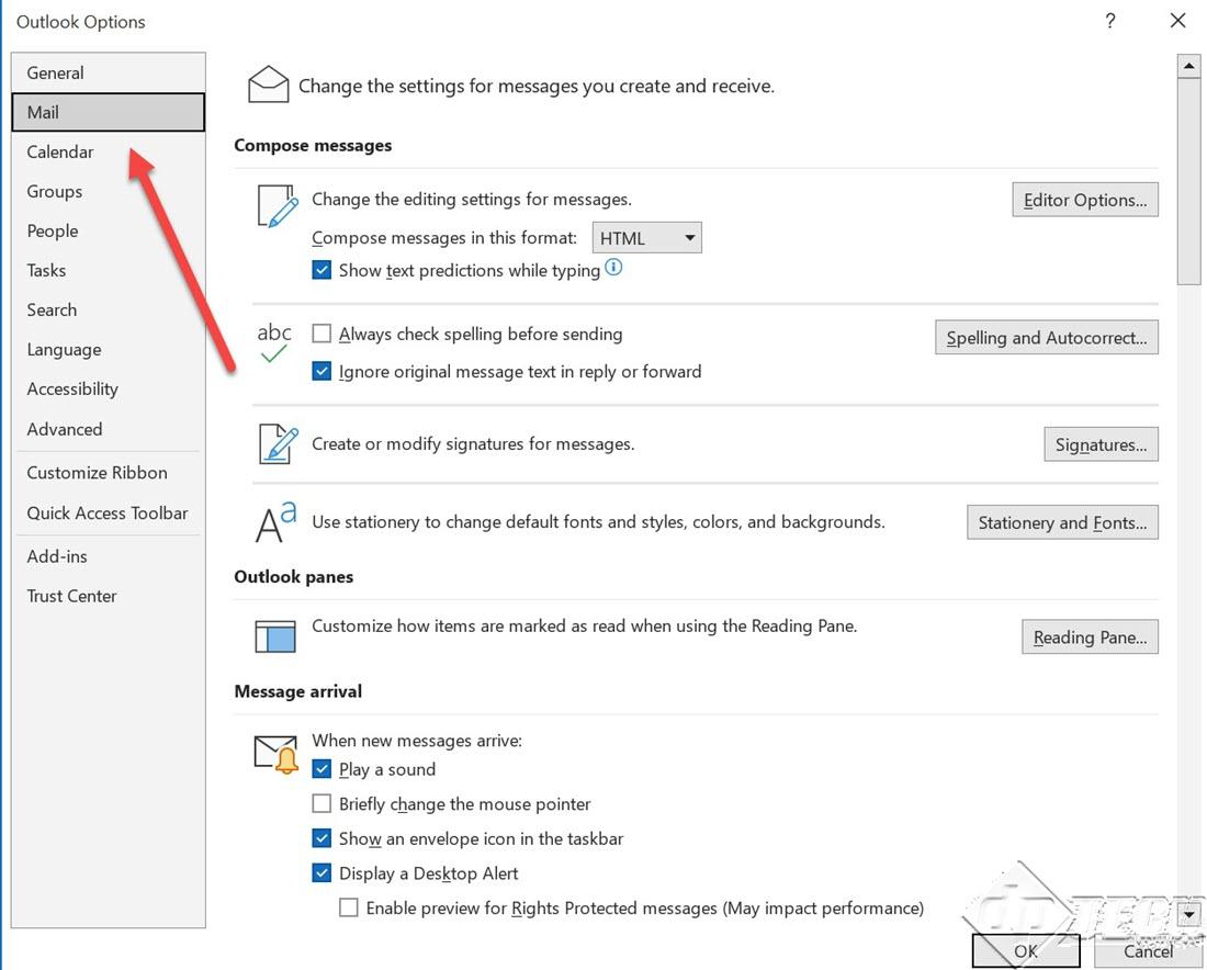 Configuring replies-forwards options microsoft outlook 2019