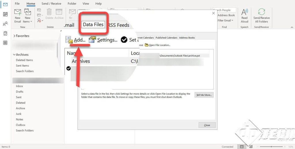 How to create a Personal Folder (.PST) in Microsoft Outlook 2019 DP Tech Group