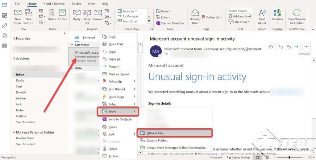How to create a Personal Folder (.PST) in Microsoft Outlook 2019 DP