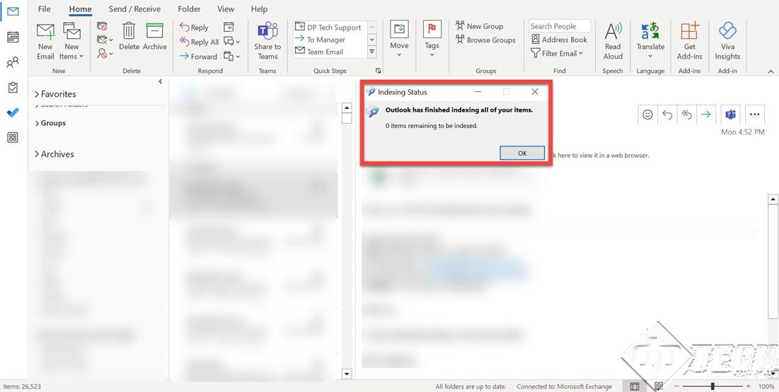 Resolving problems with Microsoft Outlook 2019 - Search