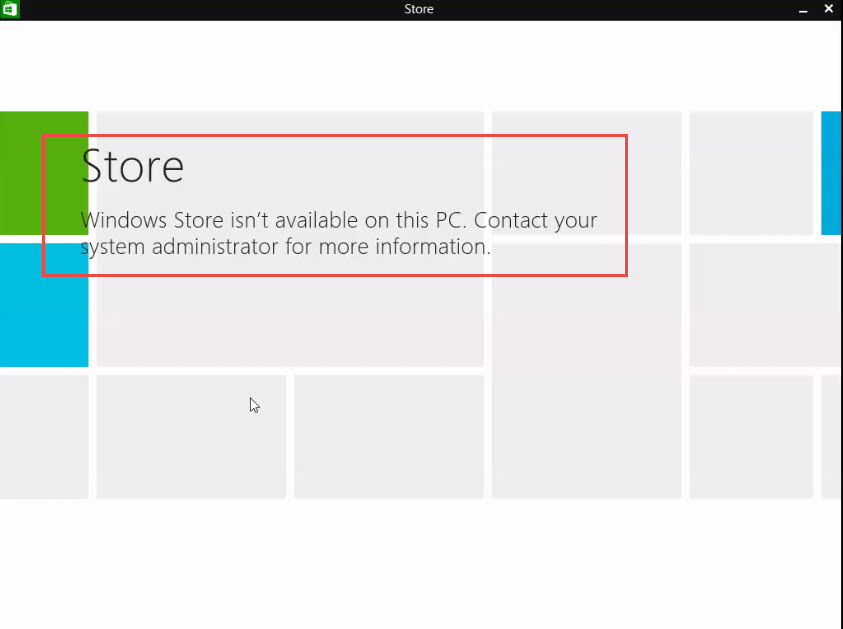 it support disable windows store 9