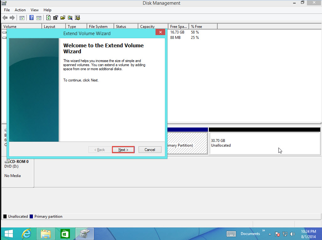 support extend partition 3