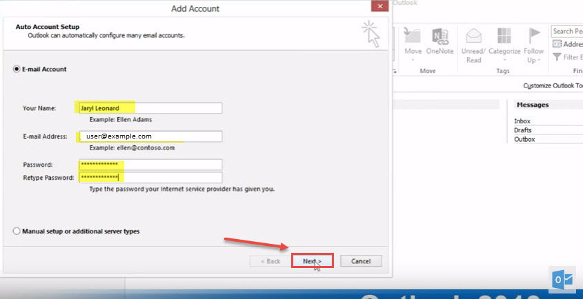 How To Add New account in Microsoft Outlook 2013 - MS ...