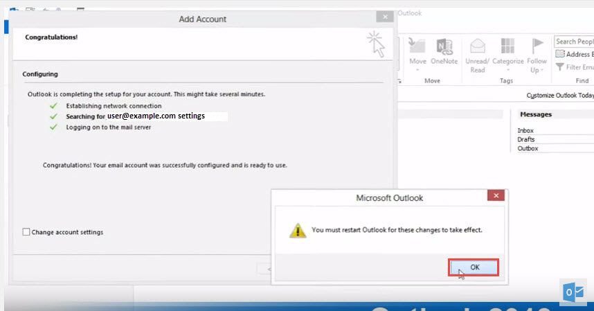 using two email accounts in outlook 2013