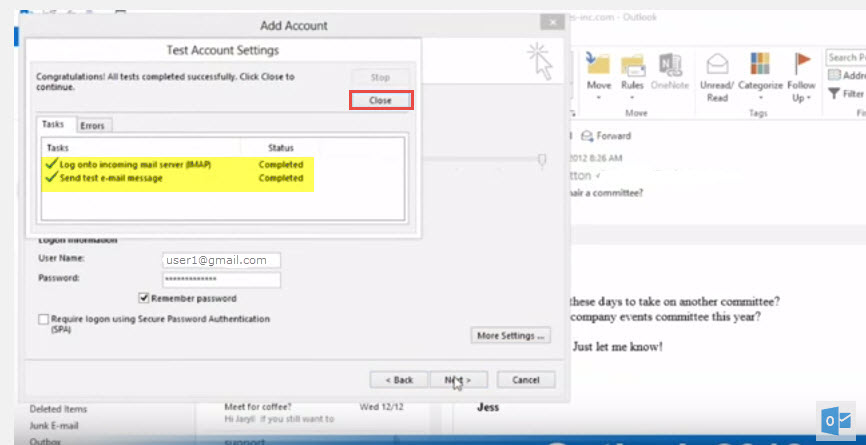 Outlook 2013 add account pop3 imap 10