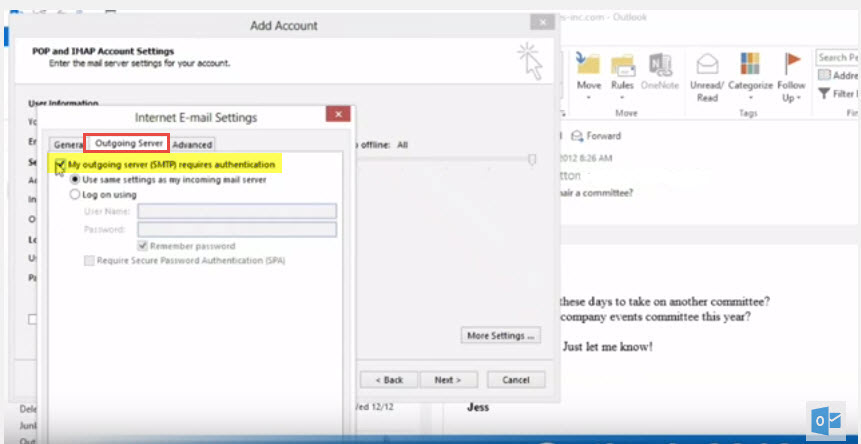 Outlook 2013 add account pop3 imap 6