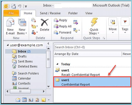 if you recall a message in outlook