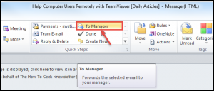 outlook 2010 5 email to manager