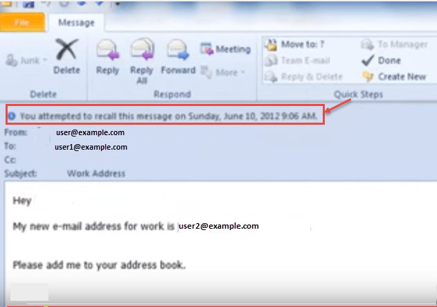 outlook 2010 6 attempt message