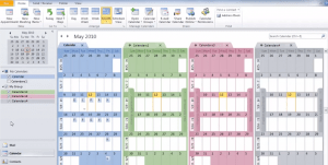 outlook 2010 9 calendars available