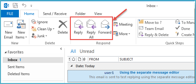 outlook 2013 1 reply message
