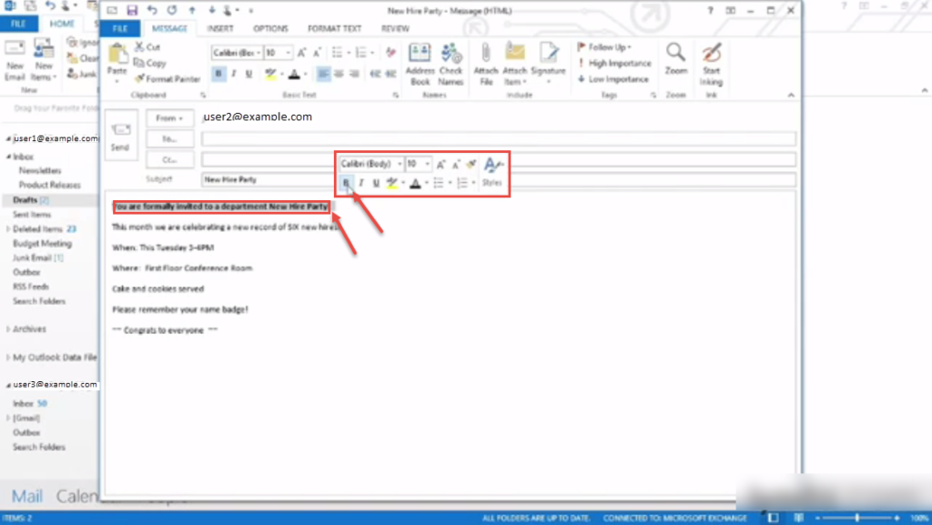 How to format a message in outlook 2013 | MS Outlook Support