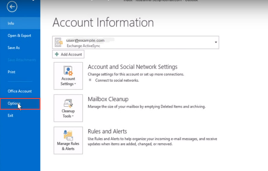 using two email accounts in outlook 2013