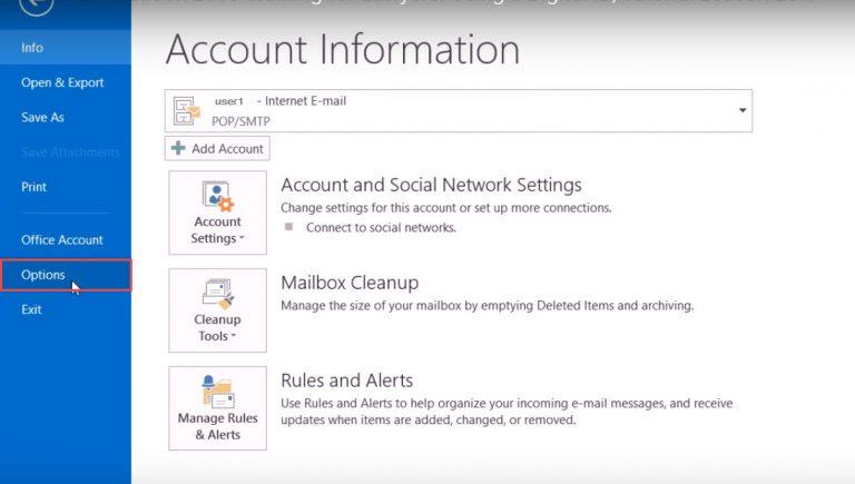 how to view two email accounts in outlook 2013