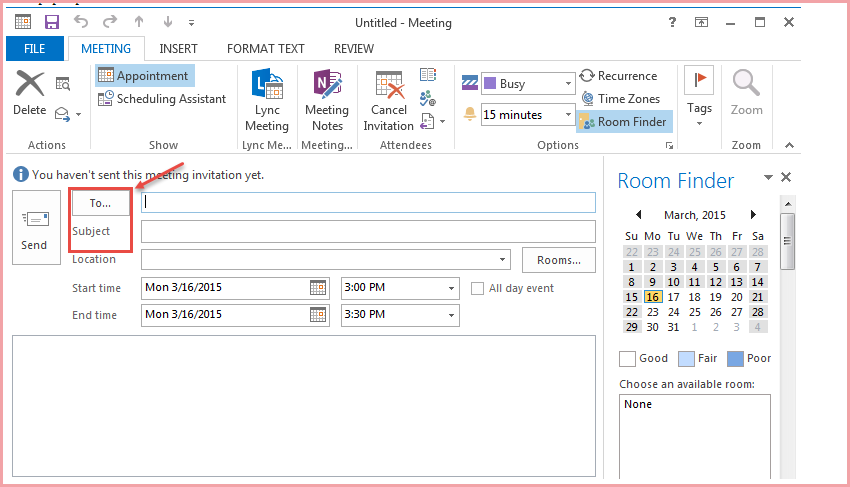 outlook 2013 2 untitled meeting schedule