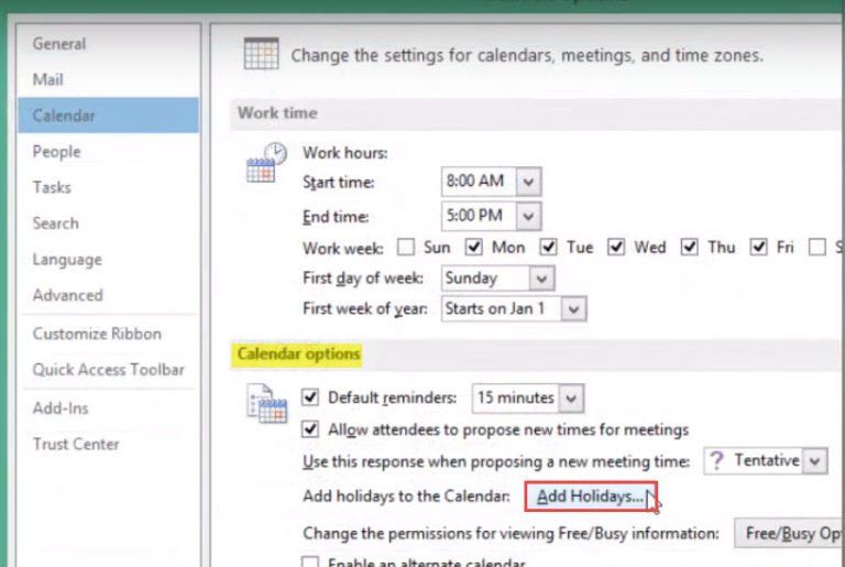 holiday email in outlook