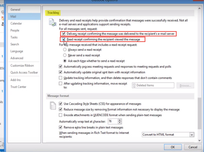 outlook 2013 4 delivery receipt ok
