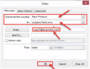 outlook 2013 5 conditional filter