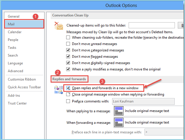 outlook 2013 5 replies and forwardsl for reply message