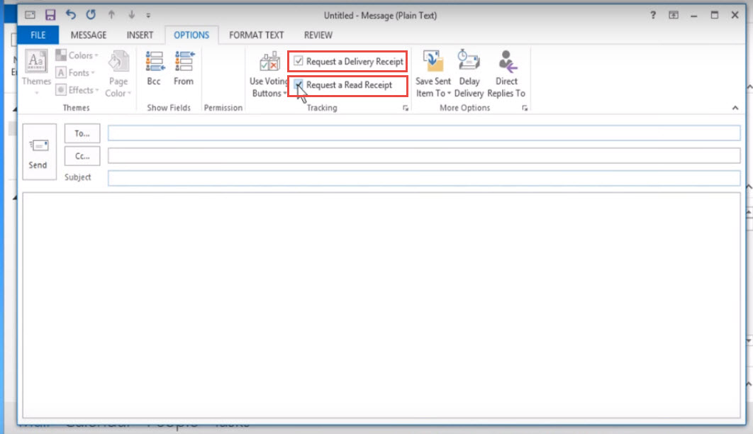 how to add read receipt in outlook 2013