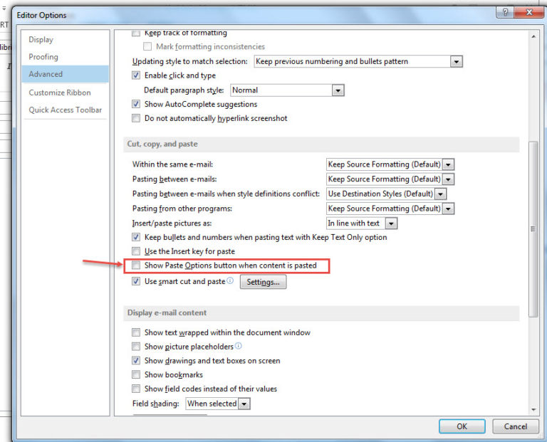 How to get rid of the paste options box in Outlook 2013 - Outlook Support