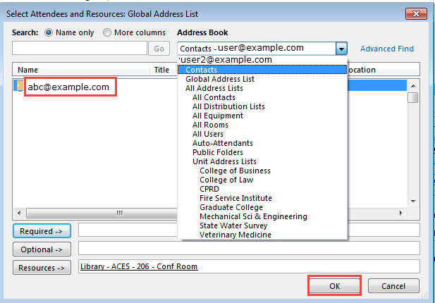 outlook 2013 9 global address list