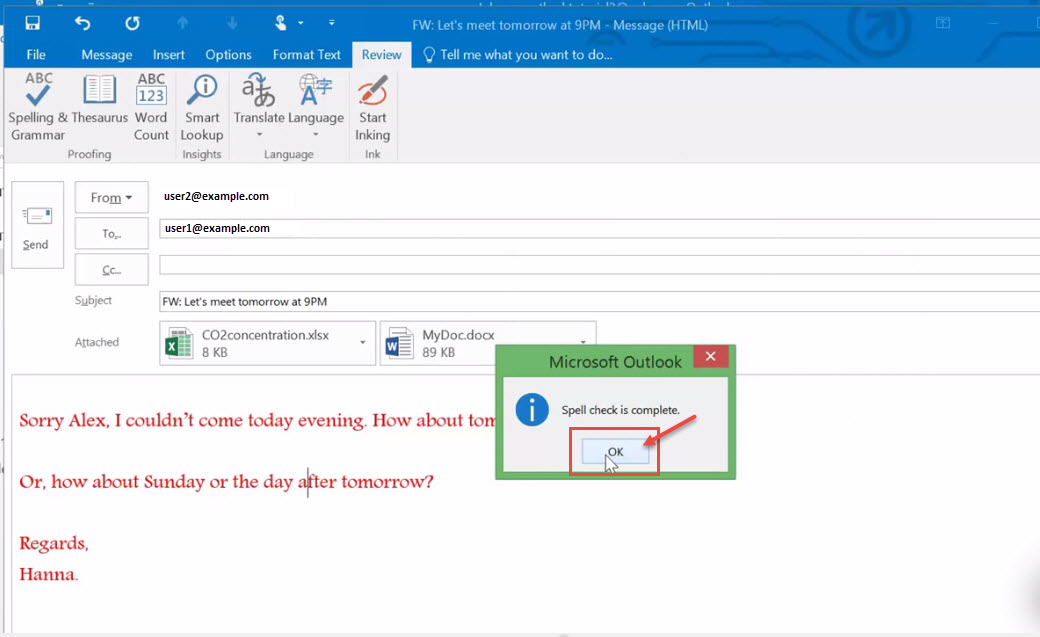 Outlook Help How to use review feature in Microsoft Outlook