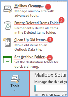 outlook 365 cleanup tool