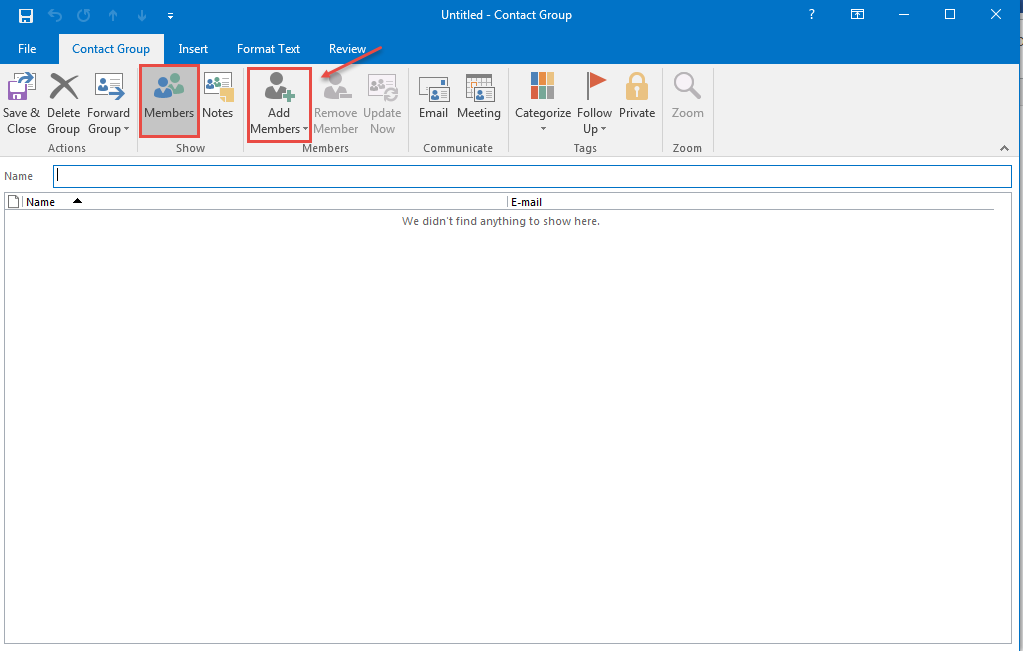 create a contact list in outlook 2016