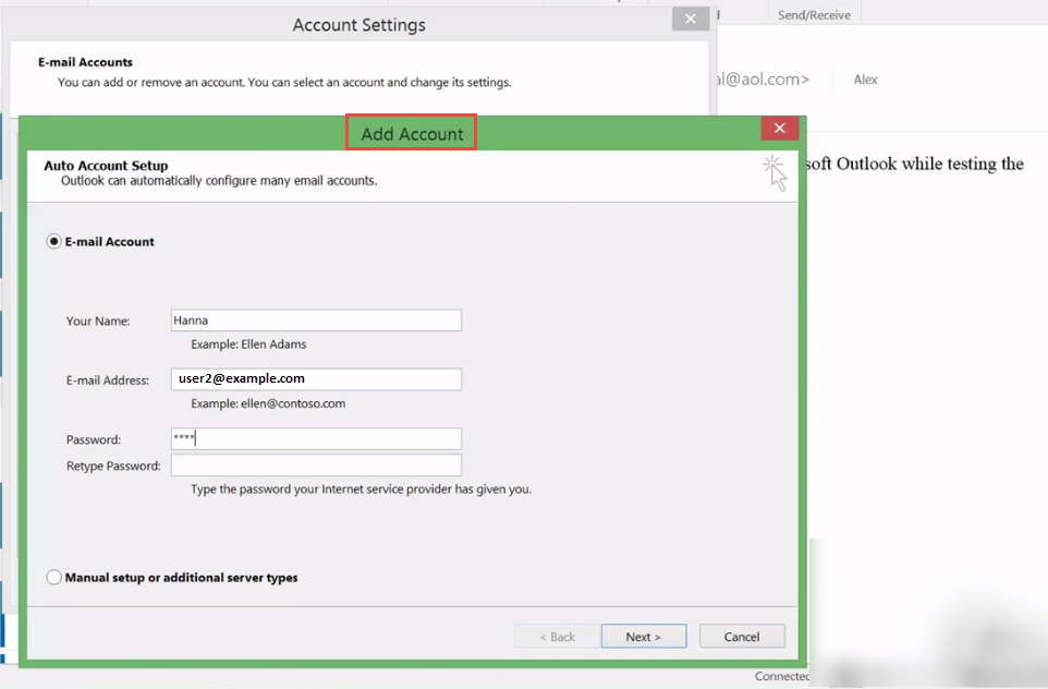 how to add email account in outlook 2016