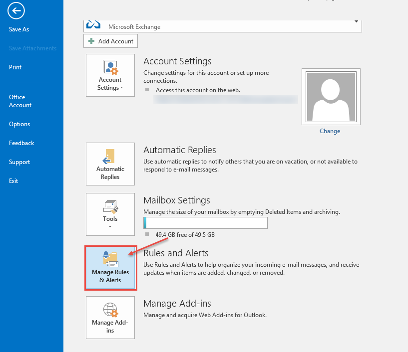 how to create rules in outlook 2016