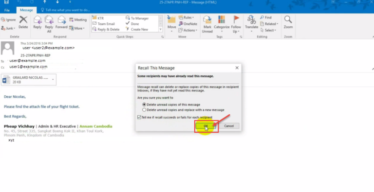 How to Re-Call a sent e-mail in Outlook 2016 - Microsoft Outlook Support