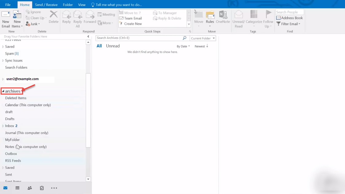 outlook 2016 8 access archive file