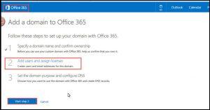Office 365 17 change dns entries start step 2