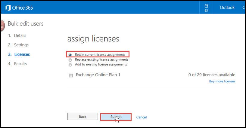 Office 365 20 change dns entries retain current license
