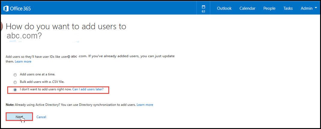 Office 365 22 change dns entries next