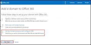 Office 365 23 change dns entries start step 3