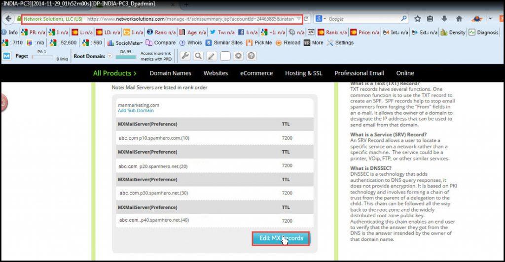 Office 365 настройка dns