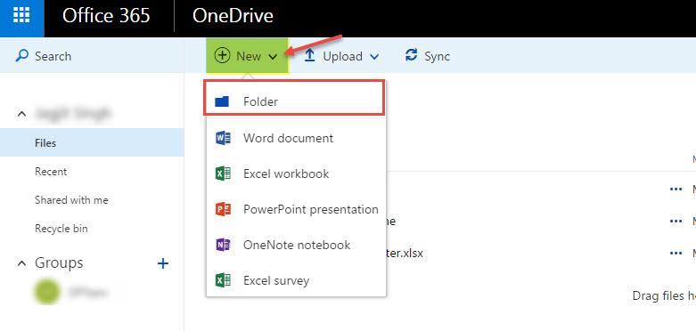 Office 365 3 upload file folder one drive folder