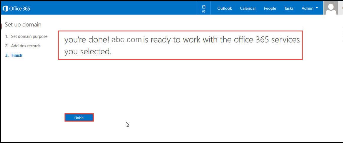 Office 365 36 change dns entries finish