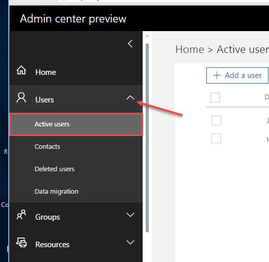 Office 365 4 reset forgotten password active users