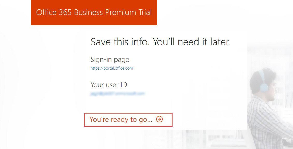 Office 365 8 create admin account ready to go